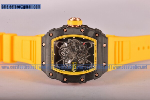 Richard Mille RM35-01 1:1 Replica Watch Carbon Fiber Yellow Rubber Strap (GF)